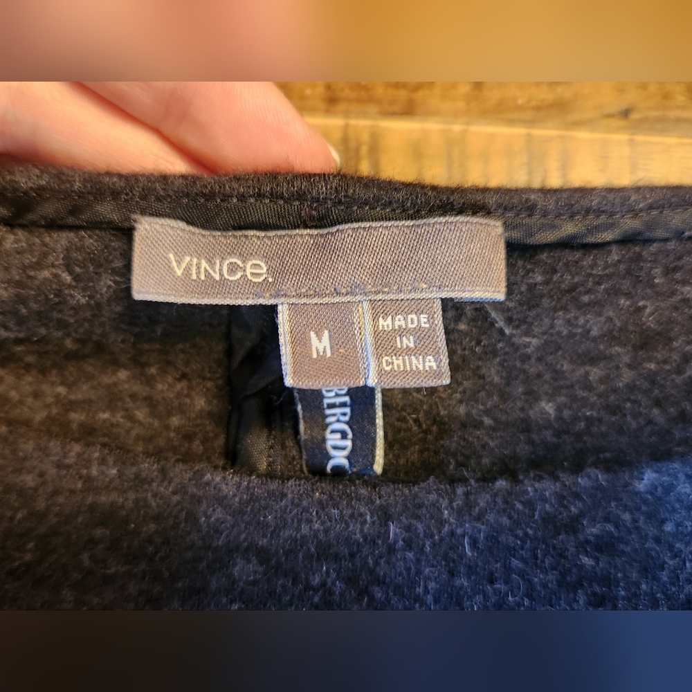 Bergdorf Goodman Vince Angola Wool Charcoal Gray Dolman Short Sleeve Sweater Med - Picture 6 of 12